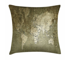 Nostalgic World Map Pillow Cover