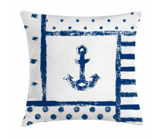 Grunge Boat Navy Theme Pillow Cover