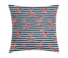Anchor Striped Backdrop Pillow Cover