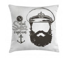 Hat and Beard Seaman Pillow Cover