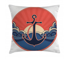 Sea Waves at Sunset Pillow Cover