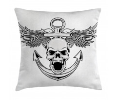 Skull Anchor Eagle Pillow Cover