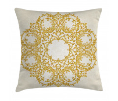 Floral Baroque Round Pillow Cover