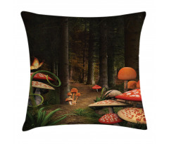 Mushrooms Dark Forest Pillow Cover