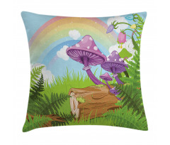 Wood Grass Fungus Art Pillow Cover