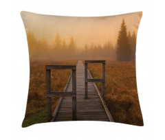 Foggy Day Fall Forest Pillow Cover