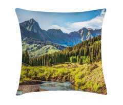 Mountain Forest River Pillow Cover