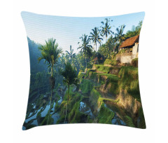 Palm Trees Morning Pillow Cover