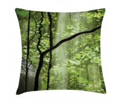 Jungle Waterfall Tree Pillow Cover