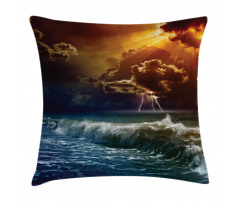 Ocean Wild Fire Waves Pillow Cover