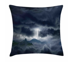 Stromy Sky over Mountains Pillow Cover