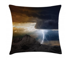 Dark Clouds Mountain Pillow Cover