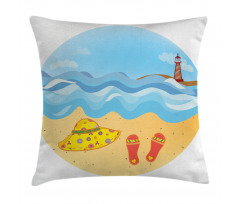 Minimal Doodle Ocean Pillow Cover