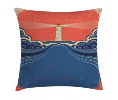 Lighthouse Waves Sea Pillow Cover
