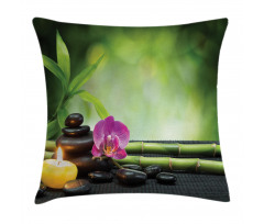 Orchid Bamboo Stems Pillow Cover