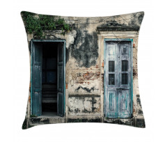 Doors of Old Rock House Pillow Cover