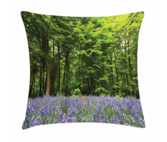 Bluebell Flowers Forest Pillow Cover
