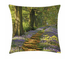 Path Between Bluebells Pillow Cover