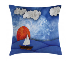 Ship on Misty Waters Pillow Cover