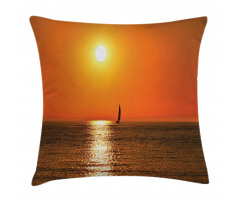 Sailboat Sea Sunrise Pillow Cover
