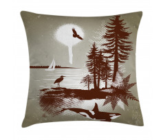 Grunge Whale Maritime Pillow Cover