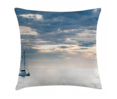 Sailing Yacht Sunset Pillow Cover