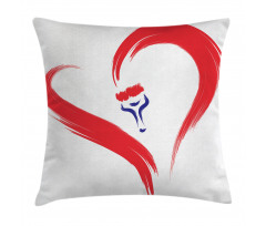 Brush Drawing Heart Sign Pillow Cover