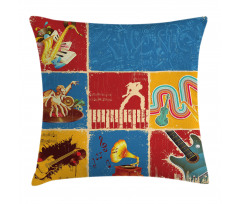 Music Jazz Grunge Boho Pillow Cover