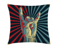 Rock 'n' Roll Hand Sign Pillow Cover