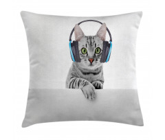 Animal Listening to Music Pillow Cover