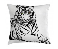 Sketch of Tiger African Pillow Cover