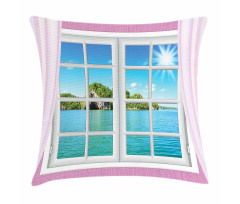 Idyllic View from Window Pillow Cover