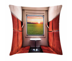 Window Railroad Travel Pillow Cover