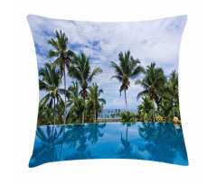 Infinity Pool Palm Pillow Cover