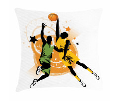 Basketball Players Art Pillow Cover
