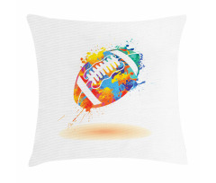 Rugby Ball Splash Effect Pillow Cover