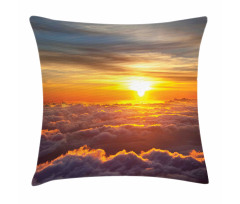 Sunset Scene on Clouds Pillow Cover