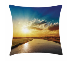 Dreamy Sunset on River Pillow Cover