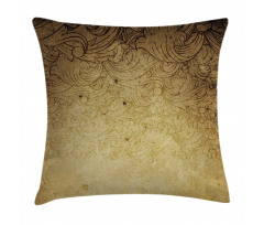 Brown Floral Ornaments Pillow Cover