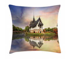 Medieval Building House Pillow Cover