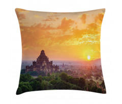 Building in Sunset Pillow Cover