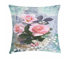 Vintage Rose Romance Pillow Cover