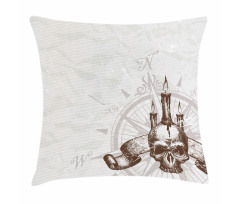 Priate Skull Compass Pillow Cover
