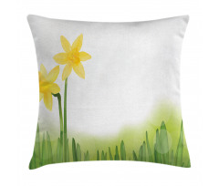 Daffodils with Grass Pillow Cover