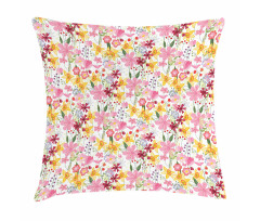 Cartoon Tulips Daffodils Pillow Cover