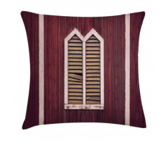 Retro Burgundy Shutters Pillow Cover