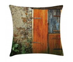 Old French Wooden Door Pillow Cover