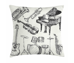 Musical Instruments Pillow Cover