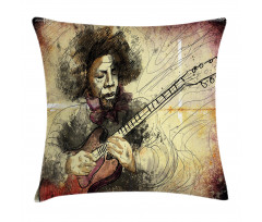 Guitar Virtoso Sketchy Pillow Cover