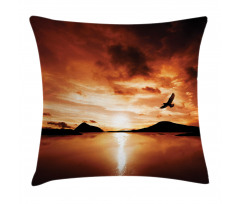 Sunset SeMountain Wings Pillow Cover